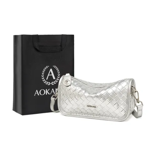 AOKANG Пельменная Корова Кожа Сумка Сумка через плечо Маленькая Женская Ледниковый Серебристый Лунный Белый Обсидиановый Черный