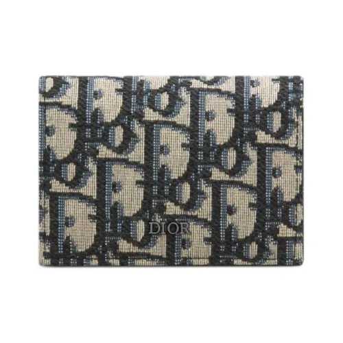 DIOR Жаккард Кошелек Унисекс Бежевый и Черный