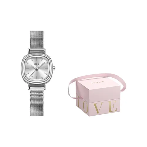 Zgo Кварцевый механизм ремешок из нержавеющей стали женские часы серебристый циферблат