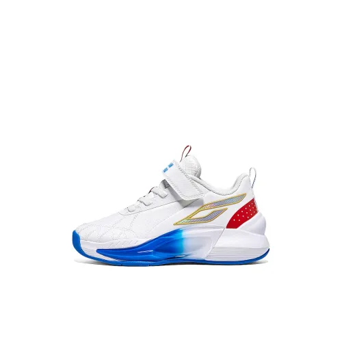 SLAM DUNK Детские баскетбольные кроссовки MID Топ Белый/Atomic Синий/Томатно-красный Kids