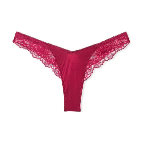 Victoria's Secret Very Sexy Розовый Кружевной Отделка Высокая Нога Стринг Пантика C R Нижнее Белье Женское 1 Пачка Campari Красный