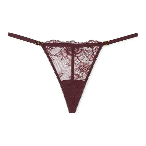 Victoria's Secret Very Sexy V Фурнитура Регулируемый V STRING Пантика B Стринг Женские 1 Пачка Бургунди Коричневый