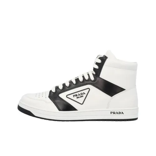 PRADA District High Топ Скейтборд Кроссовки Мужские Черно-Белые