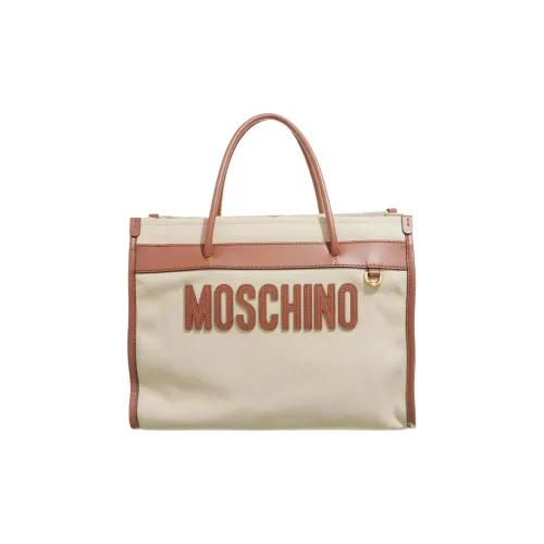 MOSCHINO Сумка через плечо из кожи женская бежевая