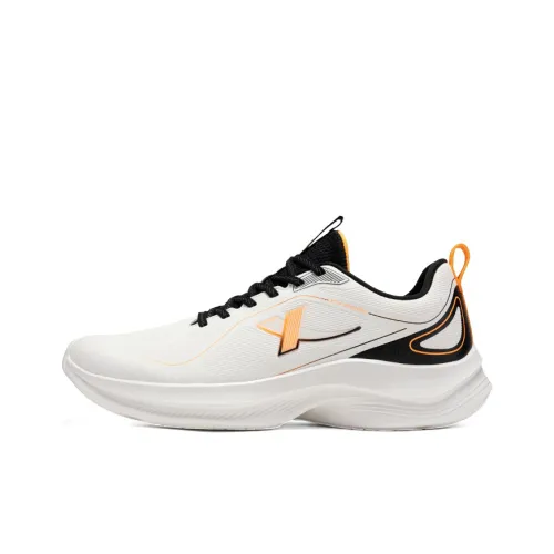 XTEP Амортизация Устойчивый к истиранию And Водонепроницаемый Низкий Топ Беговые кроссовки Мужской Парусный белый Highlighter Апельсин