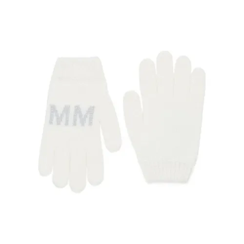 MM6 MAISON MARGIELA Шерстяные трикотажные перчатки для детей белый