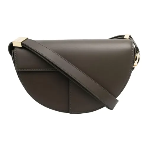 Patou Телячья кожа Портативный Crossbody Сумка Сумка через плечо Стандартная Женская Мохово-зеленый