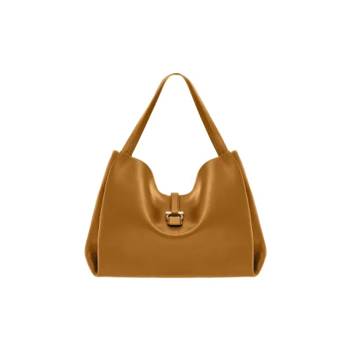 Ferragamo Gancini Телячья кожа Тоут Сумка Сумка для покупок Сумка на плечо Сумка Большая Женская Burnt Охра