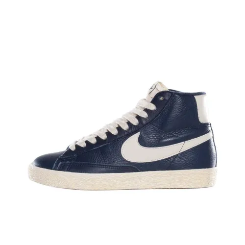 Nike Blazer Mid Slip Resistant Abrasion Resistant MID Топ Скейтборд Кроссовки Женские Синий