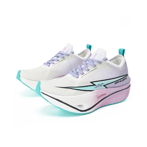 BYLEN Низкий топ беговые кроссовки унисекс белый фиолетовый