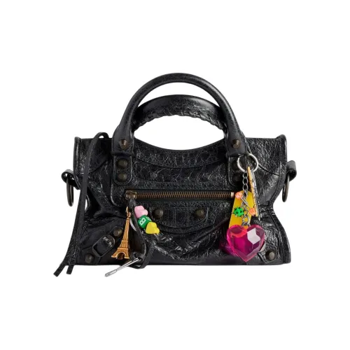 Balenciaga Arena Storico Овечья шкура Сумка через плечо Сумка Мини Женская Черная