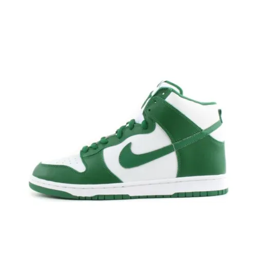 Nike Dunk High Slip Resistant Abrasion Resistant High Топ Скейтборд Кроссовки Мужские Белые Зеленые