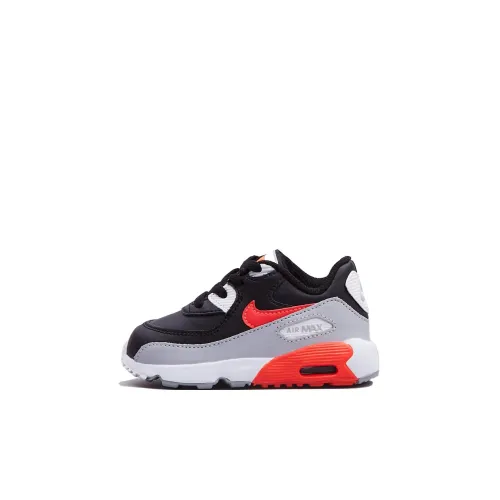Nike Air Max 90 Low Топ Обувь для малышей Черный серый красный Infant And Toddler
