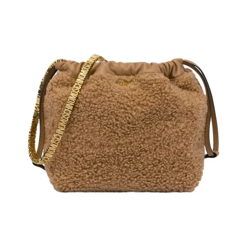MOSCHINO Полиэстер Сумка-ведро Сумка через плечо Сумка на плечо Мини Женская Коричневая