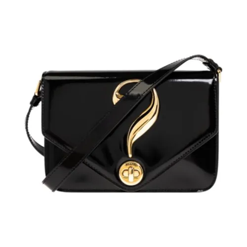 MOSCHINO Brushed Телячья кожа Сумка через плечо Сумка на плечо Женская Черная