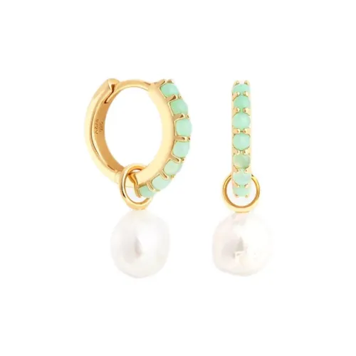 Astrid Miyu Серебряные с покрытием из 18K золота серьги с синим халцедоном женские золотые