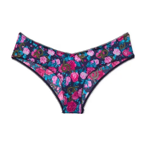 Victoria's Secret Very Sexy Strappy Фурнитура Cheeky Panty ASF Нижнее белье Женские 1 упаковка Цвет аметист Змея Цветочный дизайн
