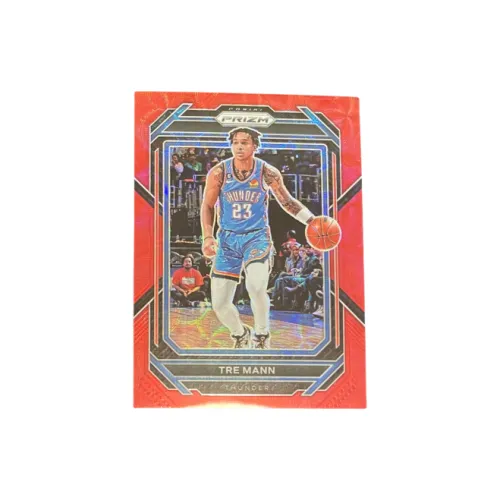 PANINI 2022 23 Prizm Tre Mann Trey Mann Edmonton Oilers Choice Красный Круг Карта Quality Guaranteed Спортивные карты 1 шт