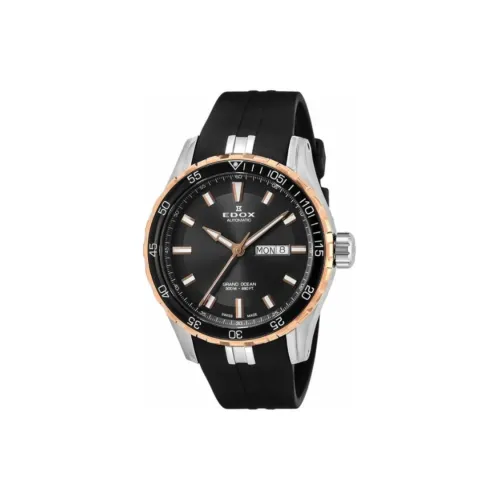 EDOX Автоматический Механический Механизм Унисекс Часы 45 мм Черный Циферблат