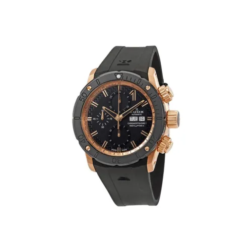 EDOX Автоматический Механический Механизм Мужские Часы 45 мм Черный