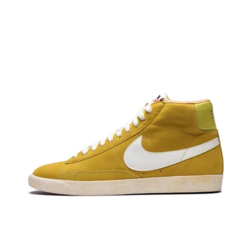 Nike Blazer High Slip Resistant Abrasion Resistant High Top Скейтборд Кроссовки Unisex Yellow