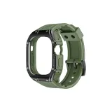 Оливково-зеленый ремень с черной застежкой + черный циферблат