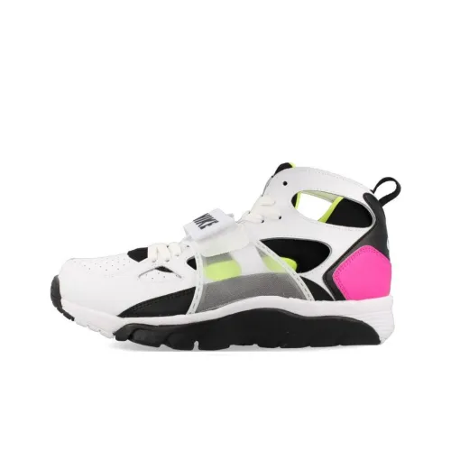 Nike Air Trainer Huarache Низкий Сопротивляющийся Износу Высокий Топ Винтажные Баскетбольные Кроссовки Мужские Белый Черный Розовый