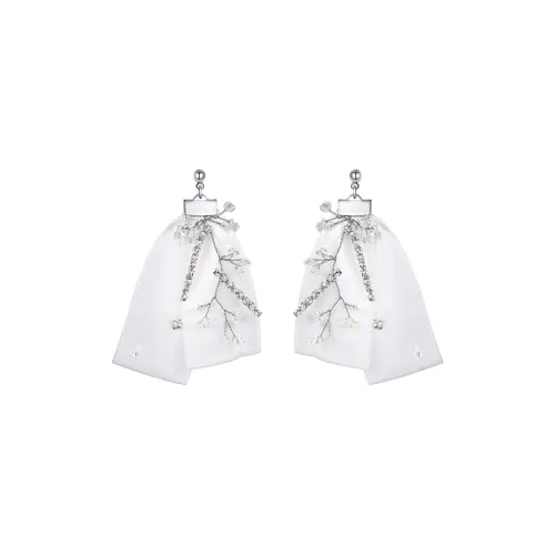 Cercoo 925 Белый Серьги с иглой в виде гриба Женские