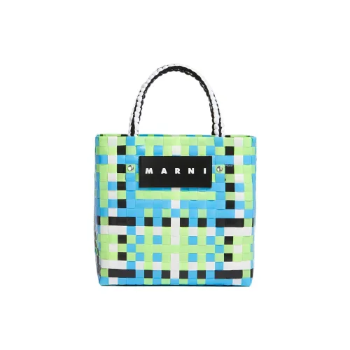 MARNI Полипропиленовая сумка-тоут из коровьей кожи сумка для покупок женская синяя зеленая