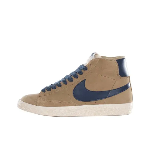 Nike Blazer Mid Slip Resistant Abrasion Resistant MID Топ Скейтборд Кроссовки Женские Коричневый