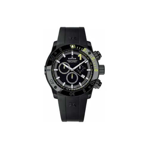 EDOX Chronograph Code Collection Кварцевый механизм Унисекс Часы 45 мм Черный циферблат