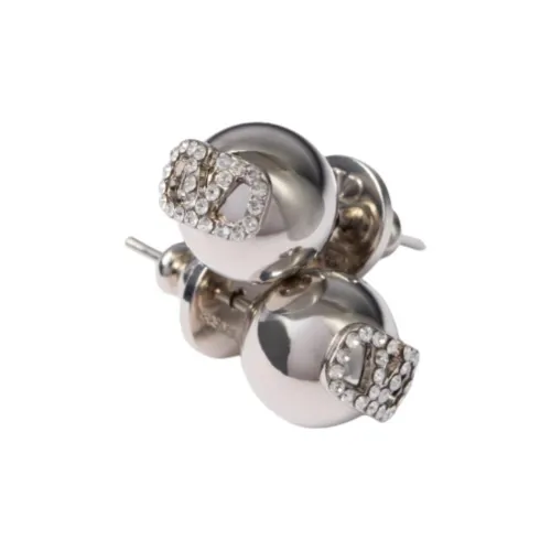 Серьги-гвоздики Valentino с искусственным кристаллом женские серебряные