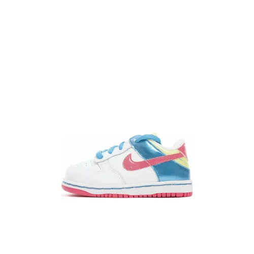 Nike Dunk Slip-Resistant Abrasion-Resistant Низкий Топ Обувь для малышей Белый Синий Infant и Toddler