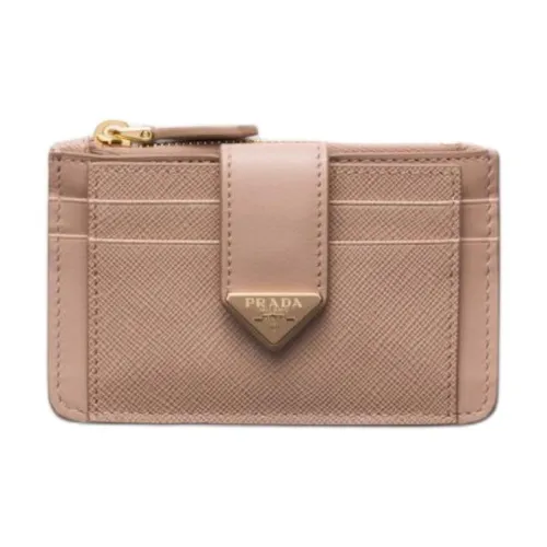 PRADA Saffiano кожаный держатель для карт женский розовый