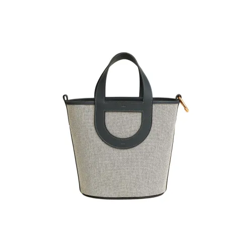 HERMES In The Loop Холст с Swift Телячья кожа Сумка из холста Корзинка-сумка Свиной нос Сумка-ведро Сумка Женская