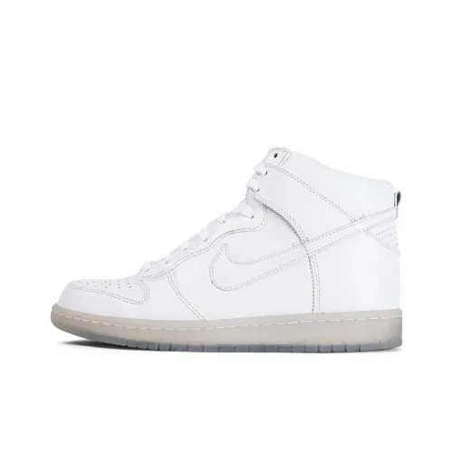 Nike Dunk High Slip Resistant Abrasion Resistant High Топ Скейтборд Кроссовки Мужские Белые