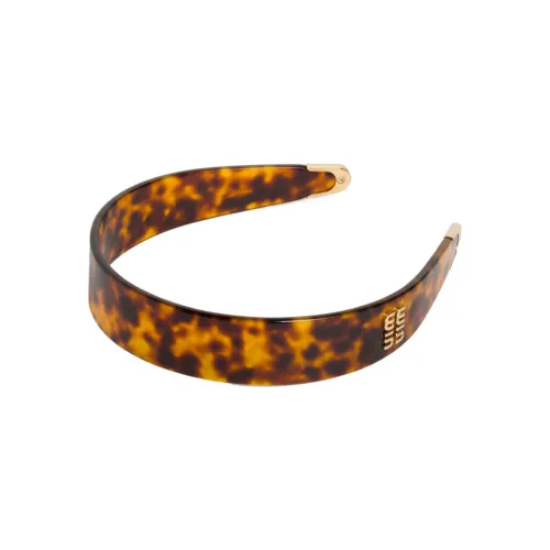 MIU MIU Органическое стекло Ободки для волос Женские Золотой Мед Тортужный