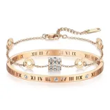 Браслет с подвеской "Маленькая круглая подвеска" + Браслет с римскими цифрами