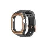 Черный с полосой, розовое золото, застежка + розовое золото, циферблат, чехол