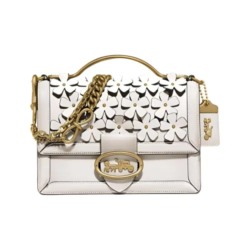 COACH Riley Кожа Сумка Аккордеонная Сумка Сумка через плечо Сумка через плечо Средний Женская Белая