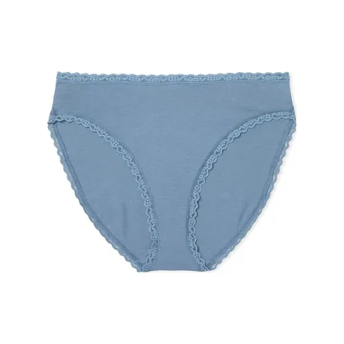 Victoria's Secret The LACIE Кружевная отделка Хлопок Высокая носка Трусики F D Нижнее белье Женские 1 упаковка Синий