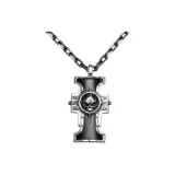 925 серебро + черный агат + нержавеющая сталь, цепочка