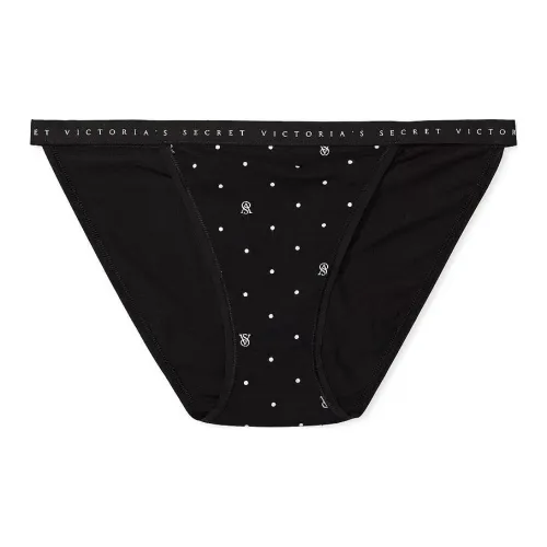 Victoria's Secret Эластичный хлопок STRING Бикини Panty Черное Нижнее белье Женское 1 упаковка Черное