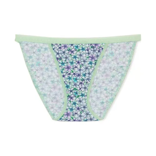 Victoria's Secret Эластичный хлопок STRING Бикини Panty Мята Cherry Blossoms Нижнее белье Женские 1 шт Растение Принт