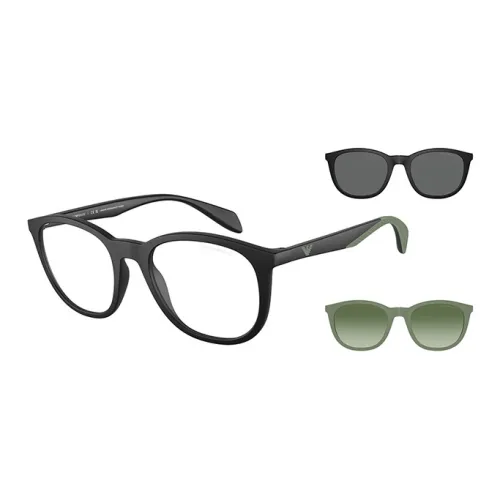 EMPORIO ARMANI Круглые Солнцезащитные очки Мужские Матовый Черный