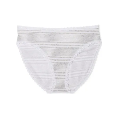 Victoria's Secret The LACIE Кружевная отделка Хлопок Высокая нога Трусики WGS Нижнее белье Женские 1 упаковка Серый