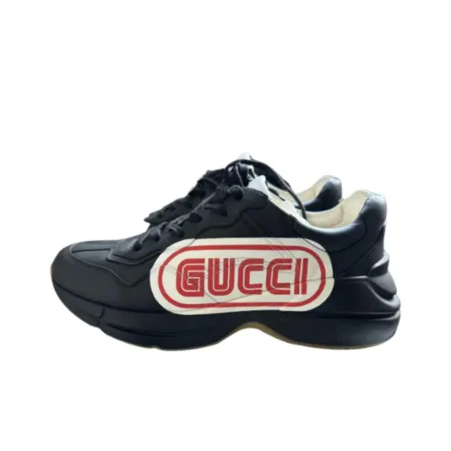 GUCCI Rhyton Low Топ Повседневная обувь Мужская Черный Красный