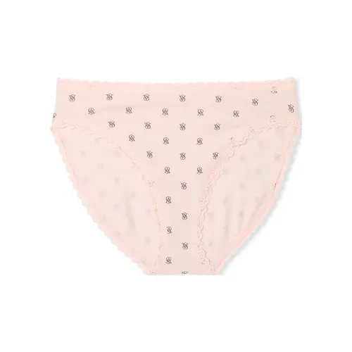 Victoria's Secret The LACIE Кружевная отделка Хлопок Высокая нога Трусики VS Розовый Трусики Женские 1 упаковка Розовый