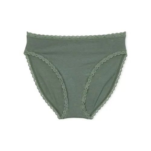 Victoria's Secret The LACIE Кружевная отделка Хлопок Высокая нога Трусики F S Женское нижнее белье 1 упаковка Зеленый