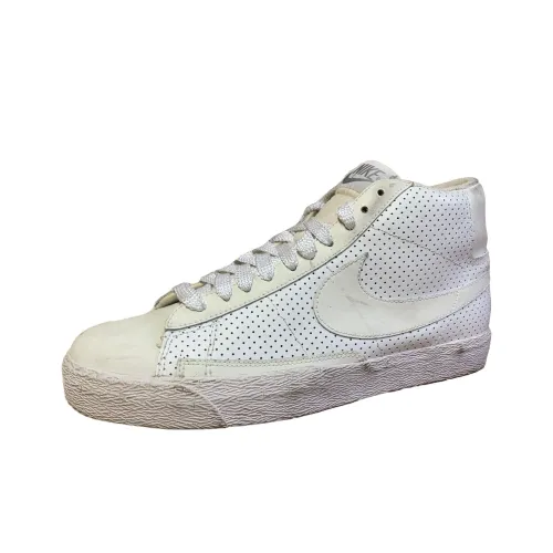 Nike Blazer High Slip-Resistant Abrasion-Resistant High Top Skateboard Shoes Men's White Найк Блэйзер Хай Слип-Резистент Абразион-Резистент Хай Топ Скейтборд Кроссовки Мужские Белые